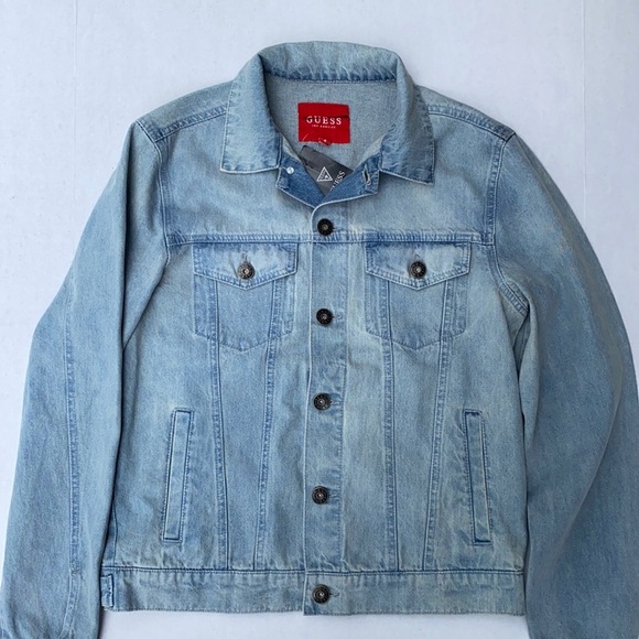 New GUESS Men's Denim Jacket SZ M - Picture 1 of 8